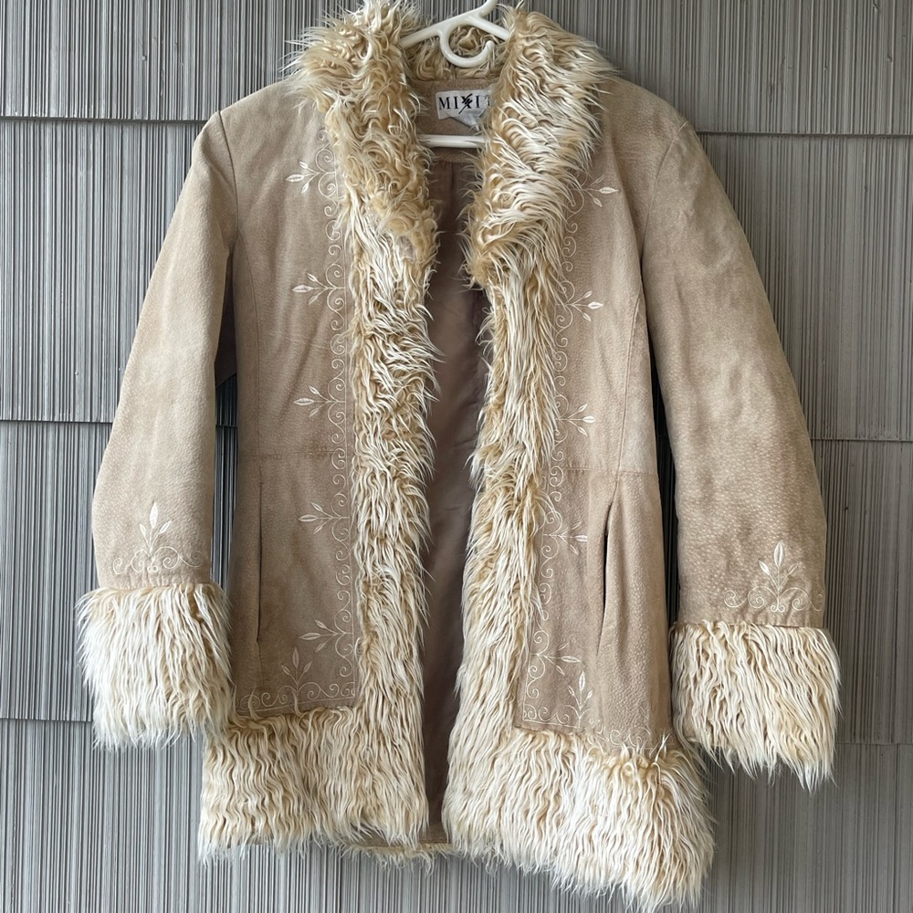 Mixit Beige Faux Fur Coat